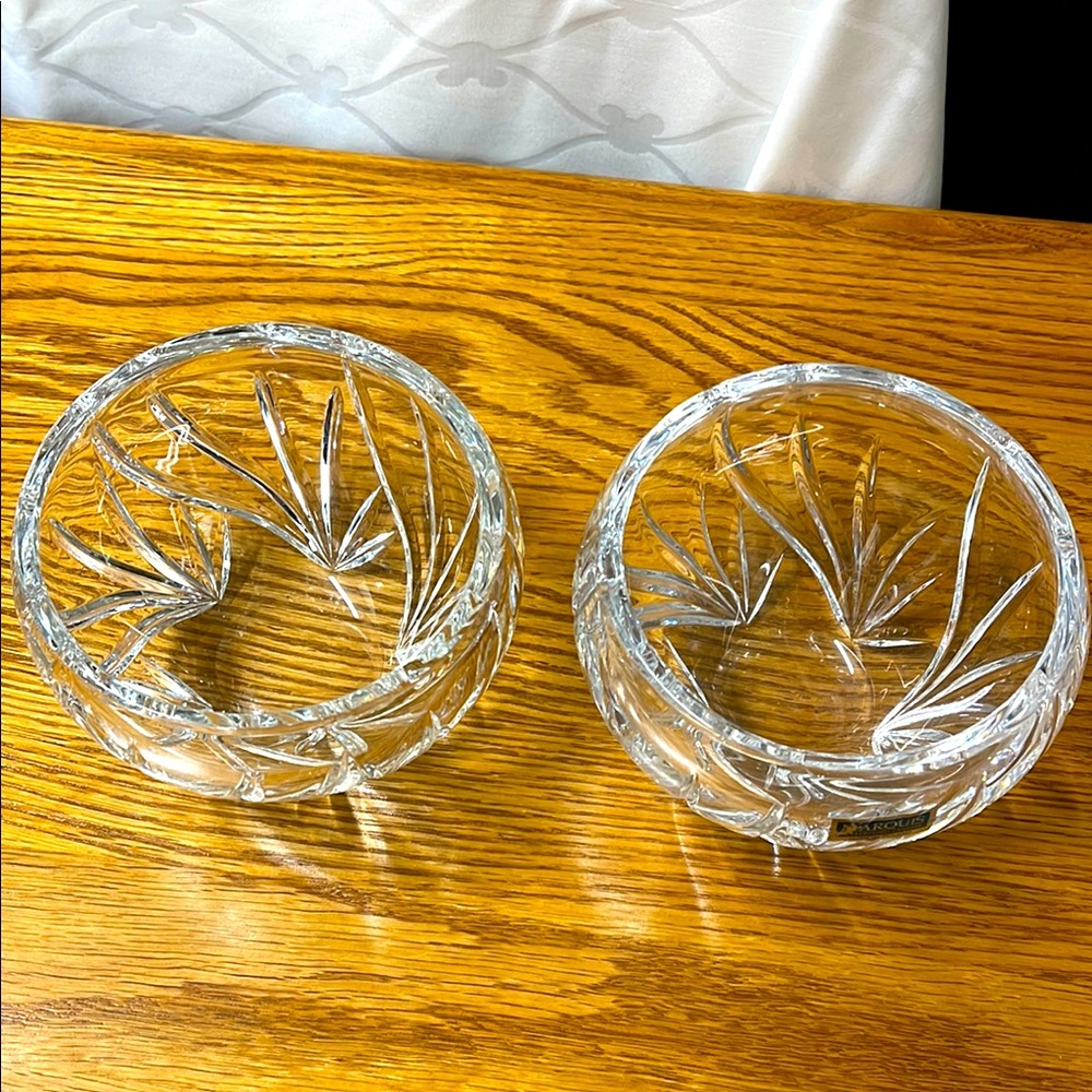 Pair Marquis by Waterford Elegant Crystal snack ,desert Bowls,candy dish
